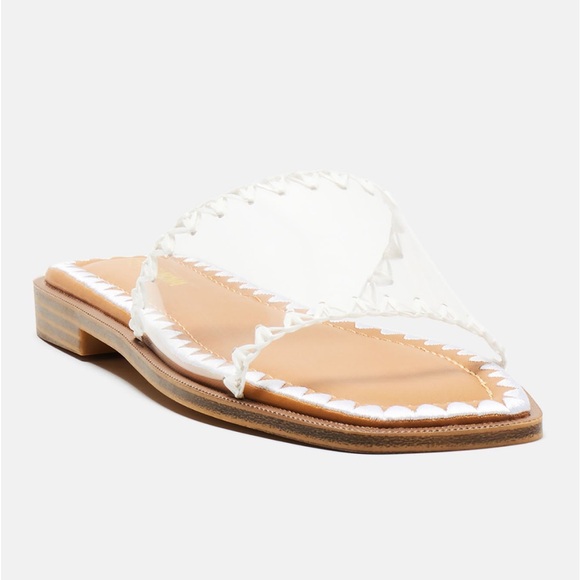Alexa White Flat Sandals - Picture 6 of 7